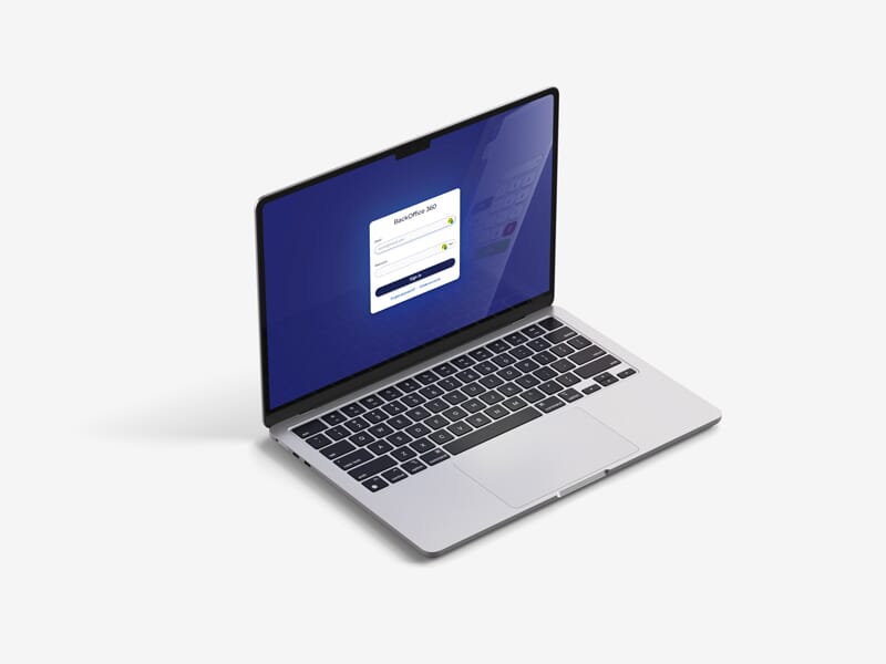 BackOffice360 Laptop login page