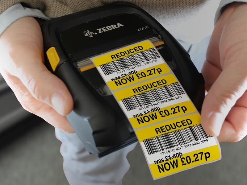 reduced label printing with Zebra printer